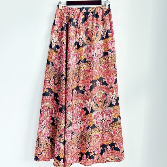 Vintage Paisley Colourful A Line Maxi Skirt S - Picture 2 of 5